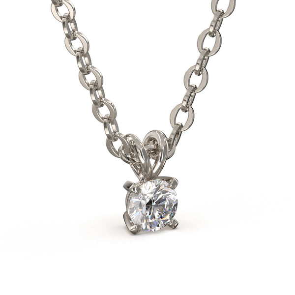 Einfache Halskette mit Diamantanhänger in Platin