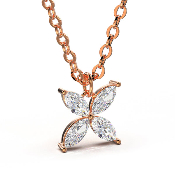Schmetterlingskette mit Diamanten in Roségold