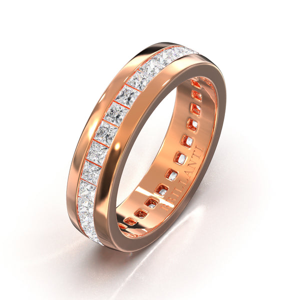 Schlichter Ring mit Diamanten in Roségold