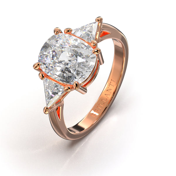 Extravaganter Verlobungsring in Roségold mit ovalem Diamantschliff