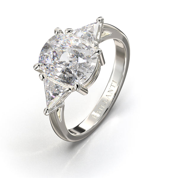 Extravaganter Verlobungsring in Weißgold mit ovalem Diamantschliff