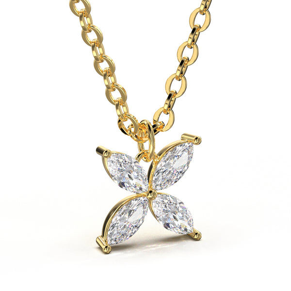 Schmetterlingskette mit Diamanten in Gold