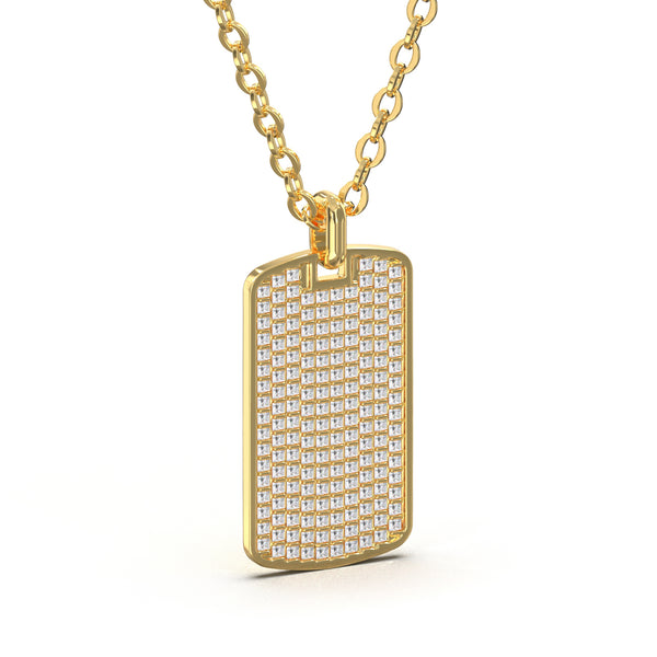 Gravierbare Halskette mit Diamantanhänger in Gold