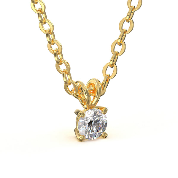 Einfache Halskette mit Diamantanhänger in Gold