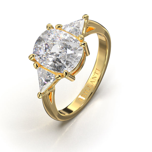 Extravaganter Verlobungsring in Gold mit ovalem Diamantschliff