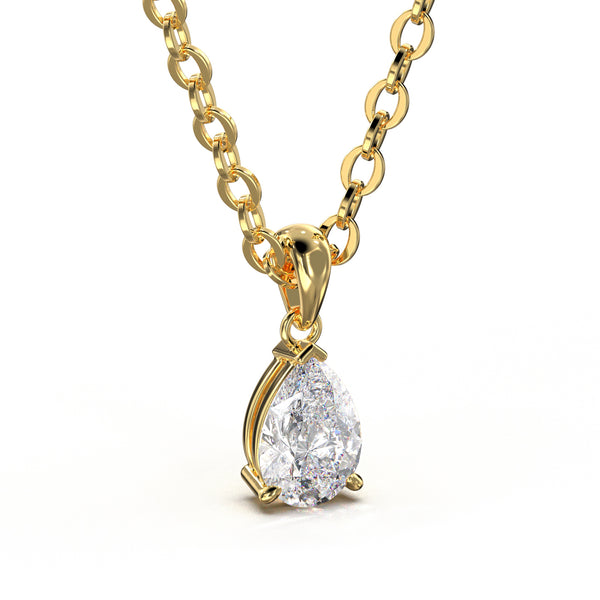 Halskette mit ovalem Diamantanhänger in Gold