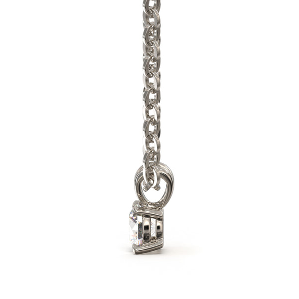 Einfache Halskette mit Diamantanhänger in Platin