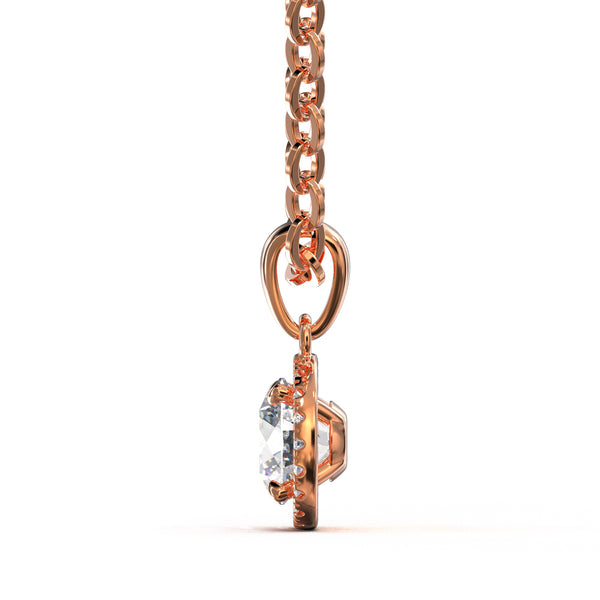 Halskette mit diamantbesetztem Anhänger in Roségold