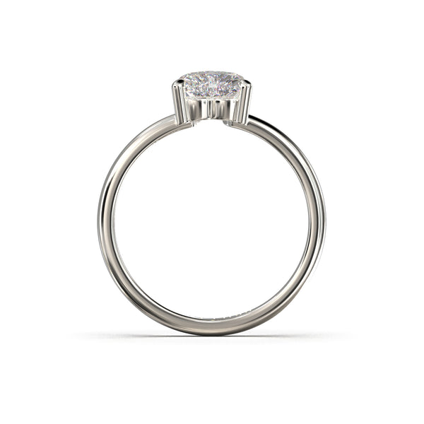 Verlobungsring mit herzförmigem Diamantschliff und Weißgoldring