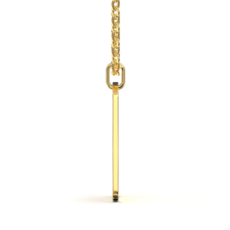 Gravierbare Halskette mit Diamantanhänger in Gold