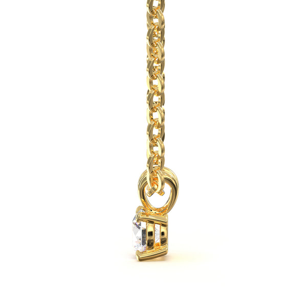 Einfache Halskette mit Diamantanhänger in Gold