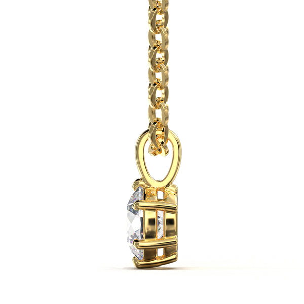 Halskette mit rundem Diamantanhänger in Gold
