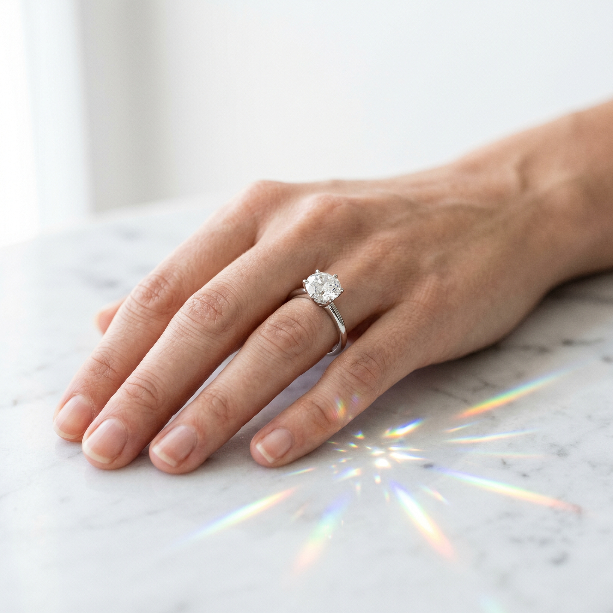 Verlobungsring Finger Diamant