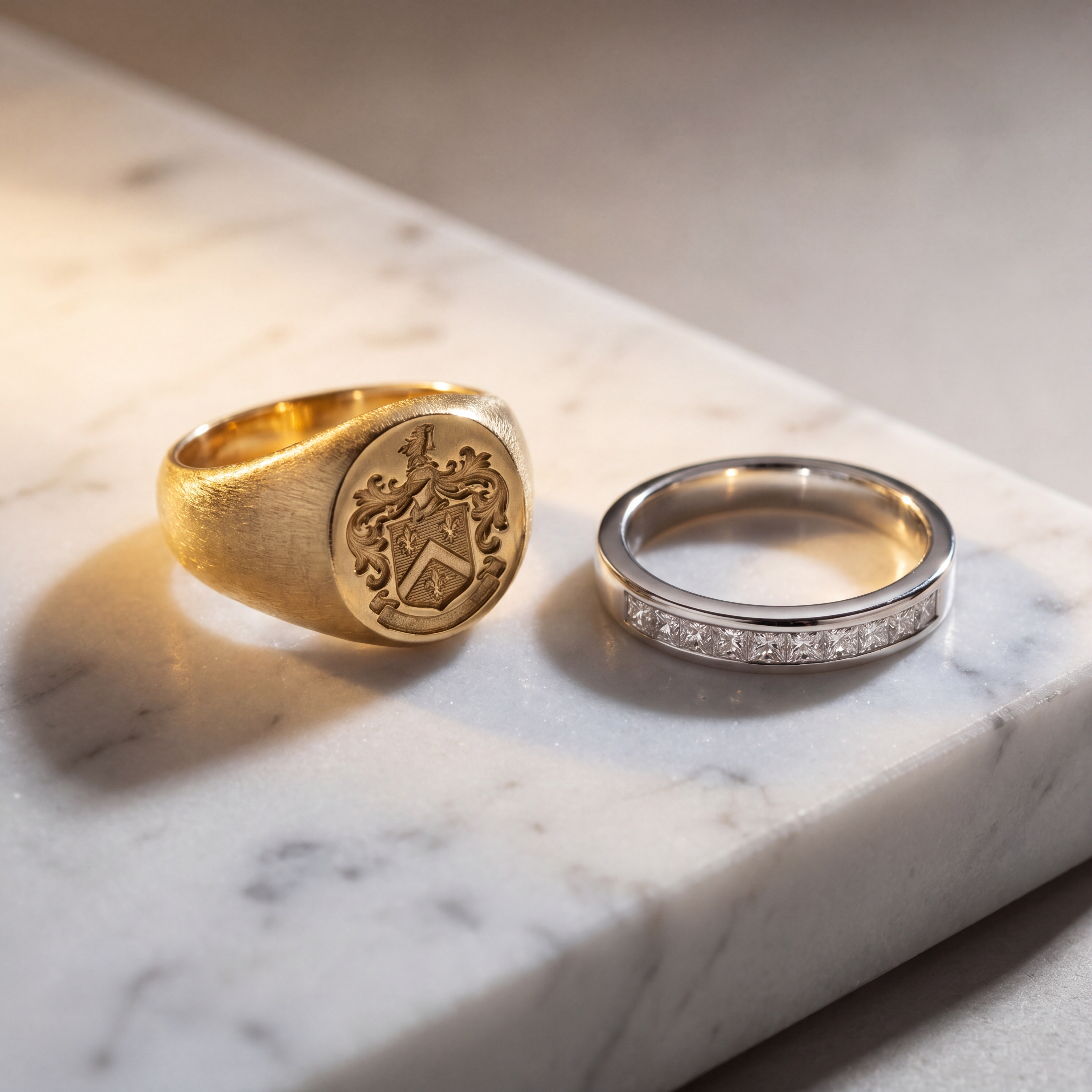Signet Ring Diamond Band